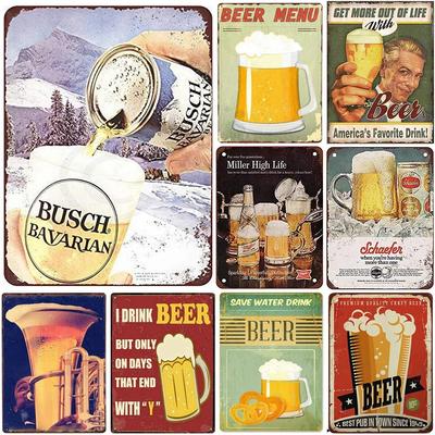 Винтажная чашка для пива Miller High Life, металлическая жестяная вывеска, плакаты, тарелка, Настенный декор для дома, бара, гаража, кафе, клуба, ретро постеры, доска