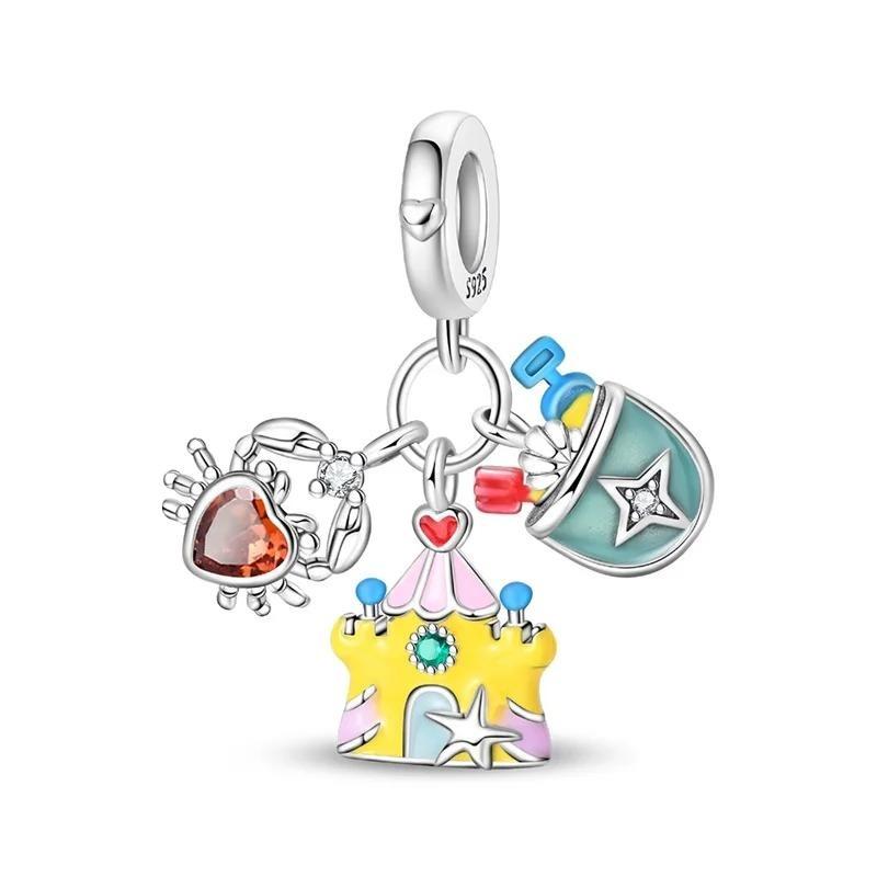 Оригинальные медные разноцветные расписные шармы, художественные бусины-палитры, подвески, подходят для браслета, ожерелья, DIY ювелирные изделия, подарок