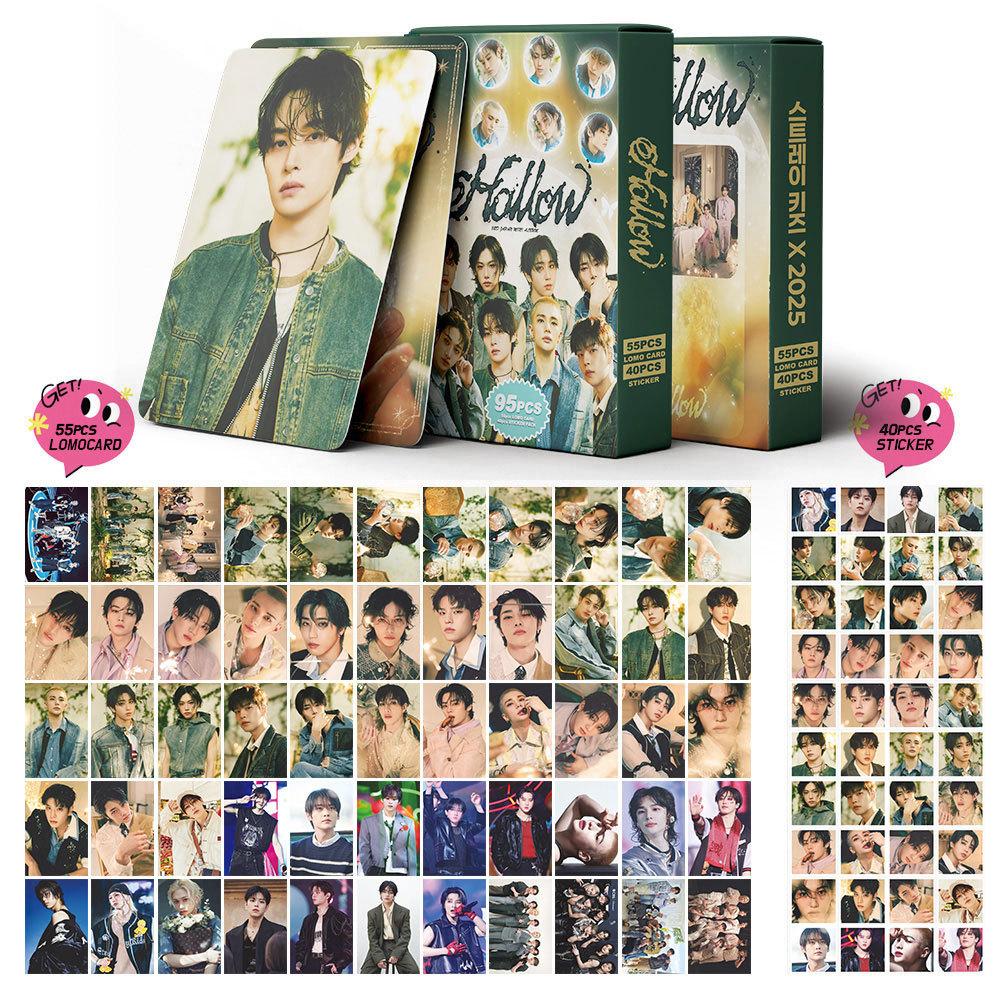 In Stock New Skzoo 95Pcs Stray Kids Hop Album Peripheral Lomo Cards Sk Collection Cards + Diy Big Head Stickers For Fa