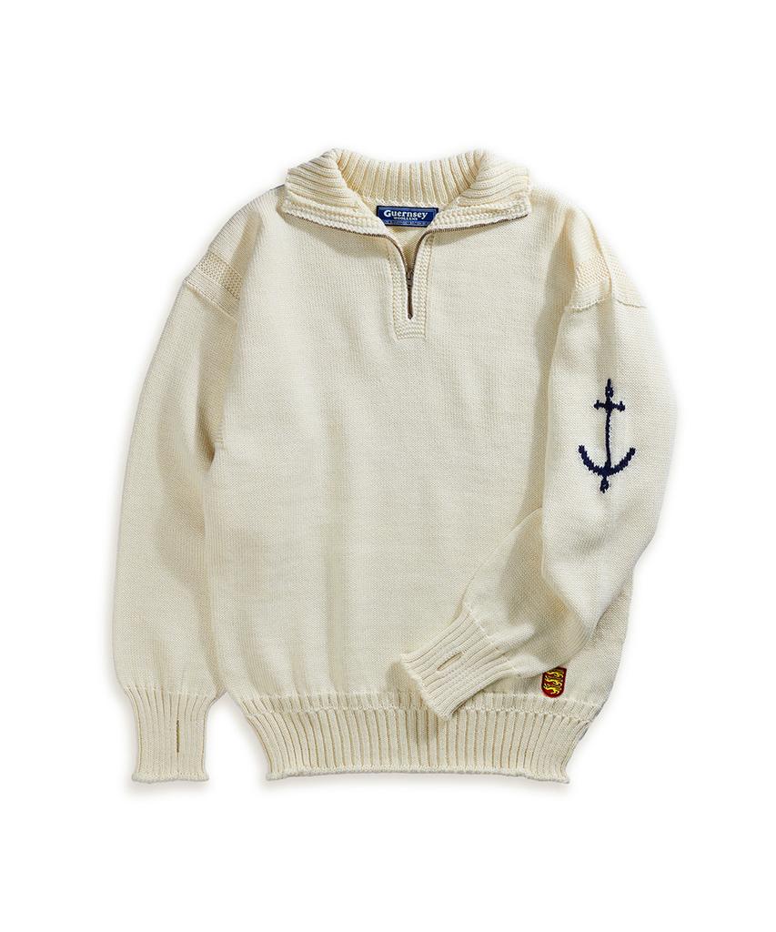 Geonjiulleunseu Fisherman Half Zip Sweater - Aran