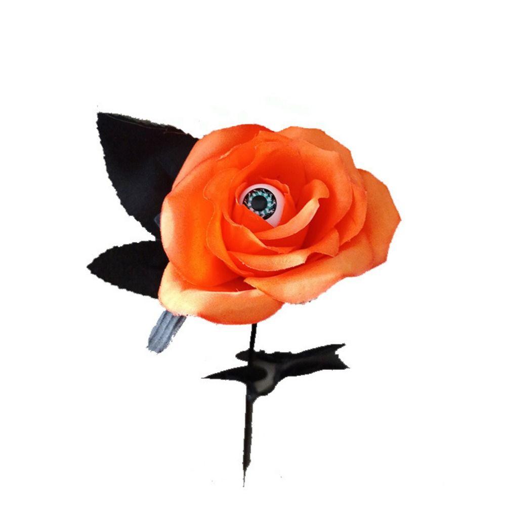 With Eyeball Eyeball Fake Flower Handmade Artificial Black Rose  Cosplay Supplies