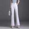 Корейские повседневные брюки для женщин с универсальными черными расклешенными брюками. Брюки нового стиля. Свободные брюки большого размера с микроклешем. Брюки с высокой талией.