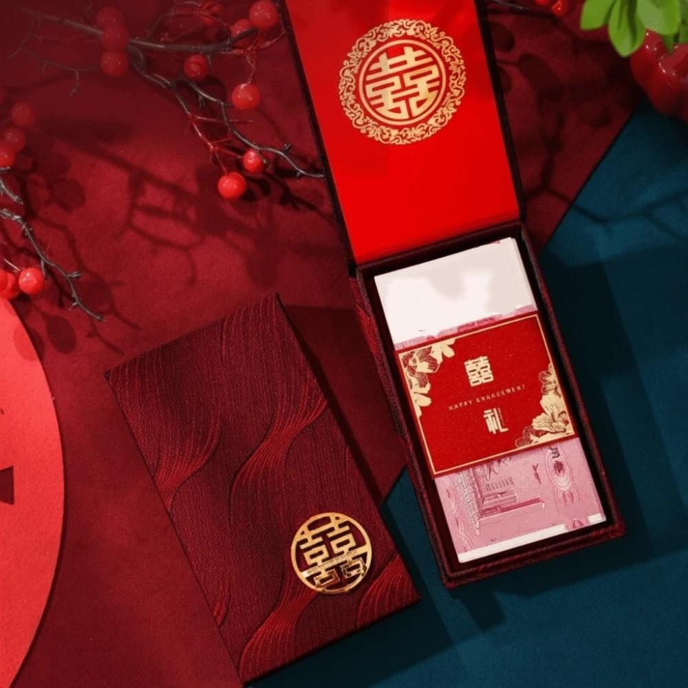 Big Capacity Wedding Red Envelope Traditional Lucky Money Bag Red Pocket Box  Chinese New Year