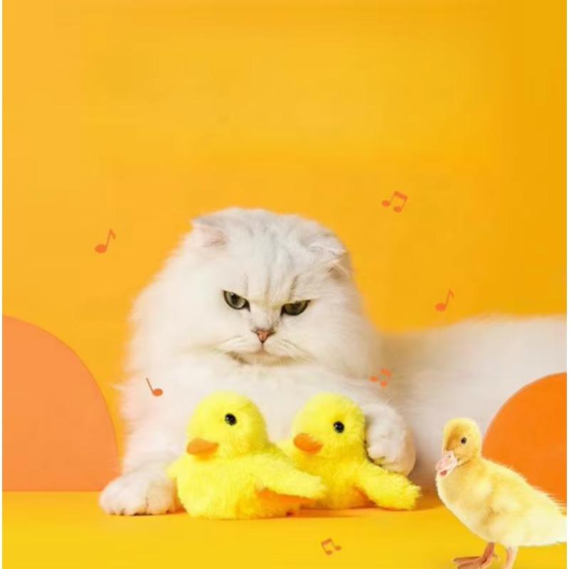 Rechargeable Flapping Duck Cat Toys USB Charge Electric Duck Touch Activated Kitten Toy Plush Interactive Moving Cat Toy