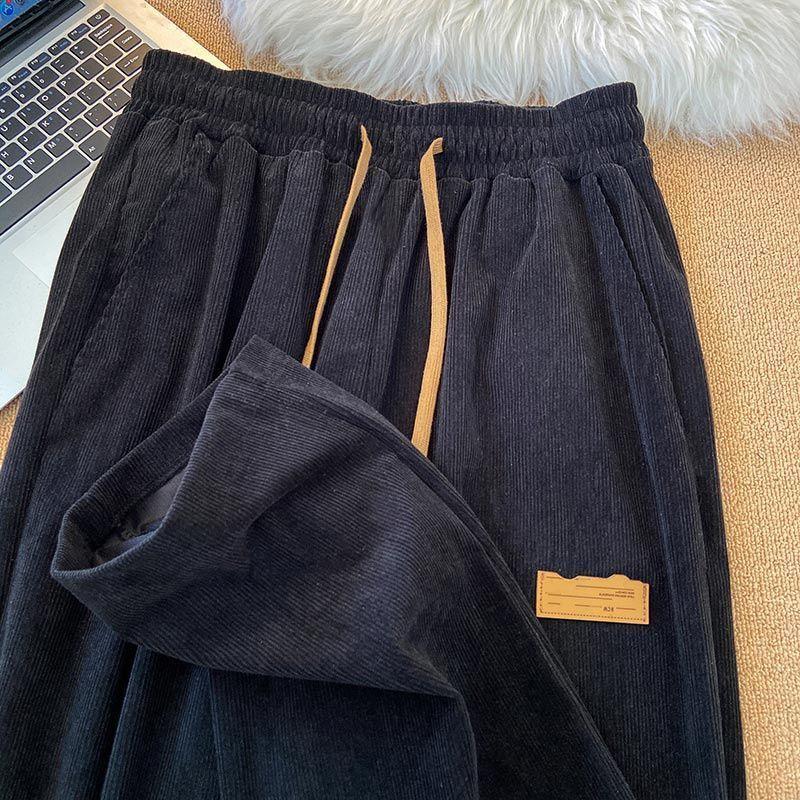 WTEMPO Вельветовые широкие брюки, женские уличные брюки в стиле Харадзюку, весенне-осенние брюки, женские брюки с высокой талией