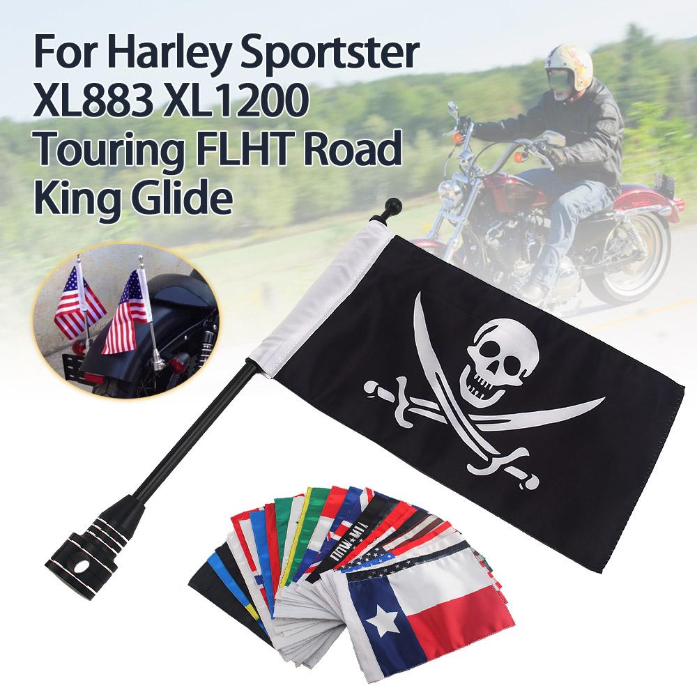 Для мотоцикла Harley Sportster XL883 Touring Крепление для флагштока Регулируемый задний боковой держатель для флагштока Полка для багажных флагов с основанием