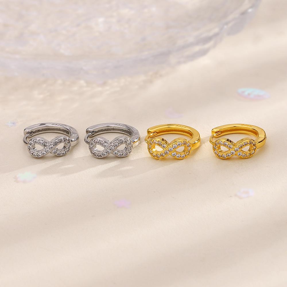 Серьги Mobius Infinity Love из циркония - Элегантные клипсы в форме восьмерки