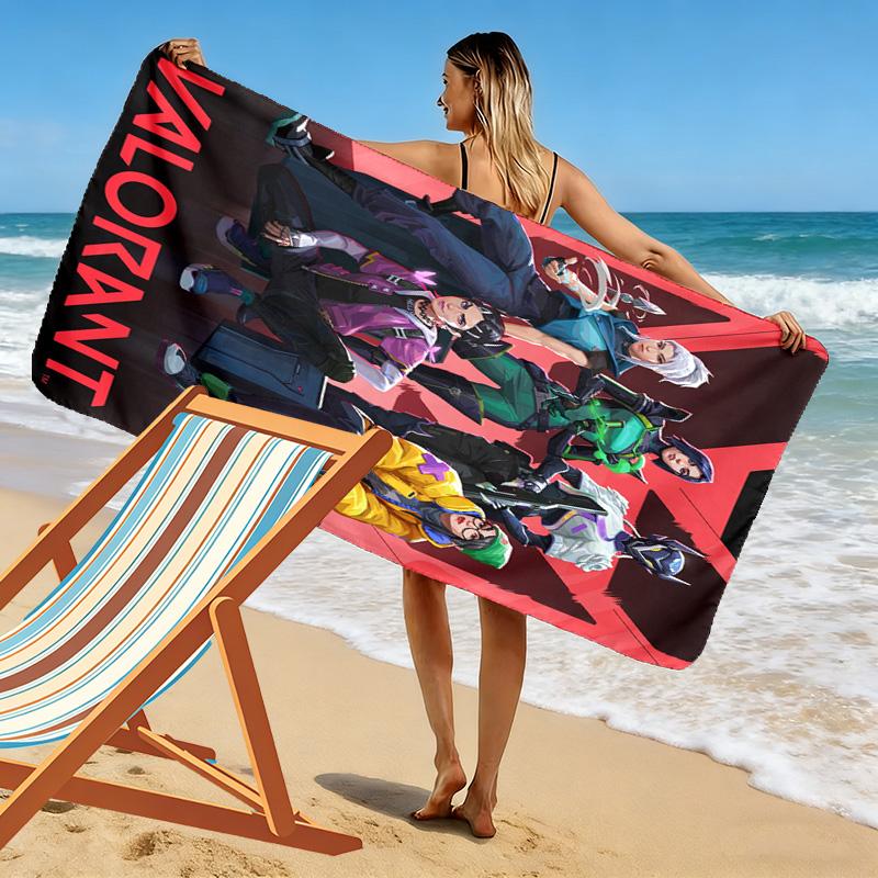 VALORANT Print Beach Towel, Large Soft Quick Dry Towel for Beach Camping Swimming