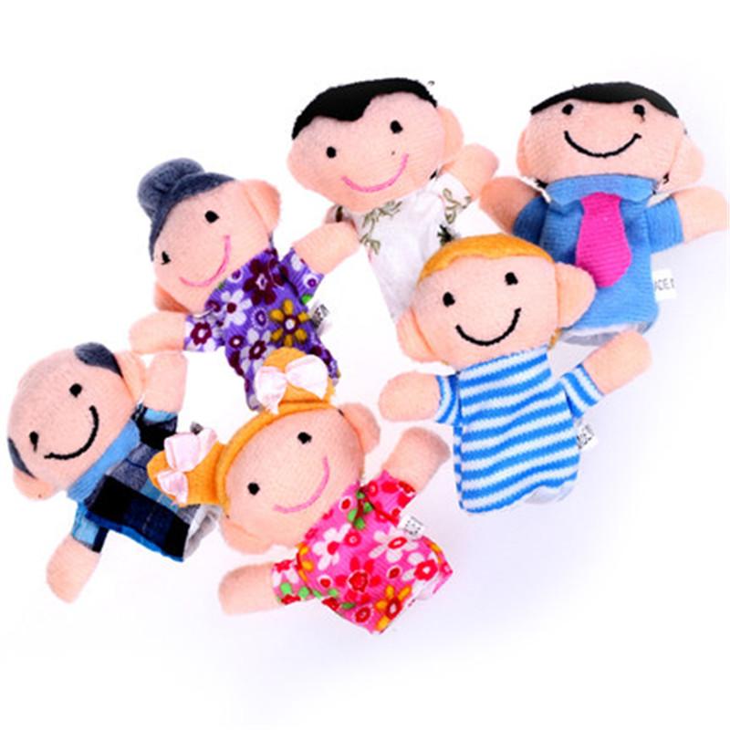 6Pcs/Lots Family Finger Puppet Toy New Plush 7.5CM Fun Family Interactive Game Prop Toy