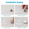 100 PCS White Plastic Nuts Bolts Covers 17mm Eccentric Wheel Decorative Cover  Screws Head