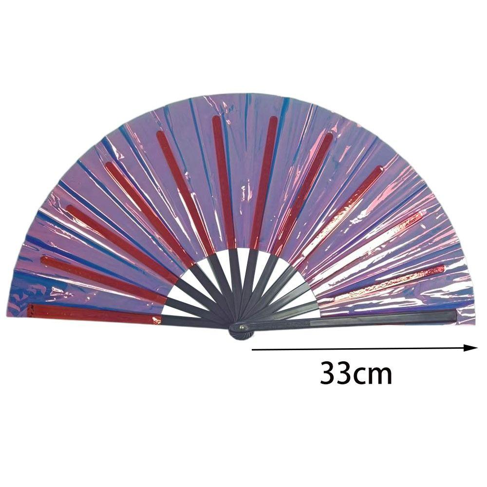 Lightweight Holographic Folding Fan Holographic Effect Dance Performance Props Cosplay