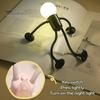 LED Bedside Lamp Changeable Shape Funny Night Light with Suction Cup Soft Glow DIY Shape Cute Light Bulb Man Mini Night Light