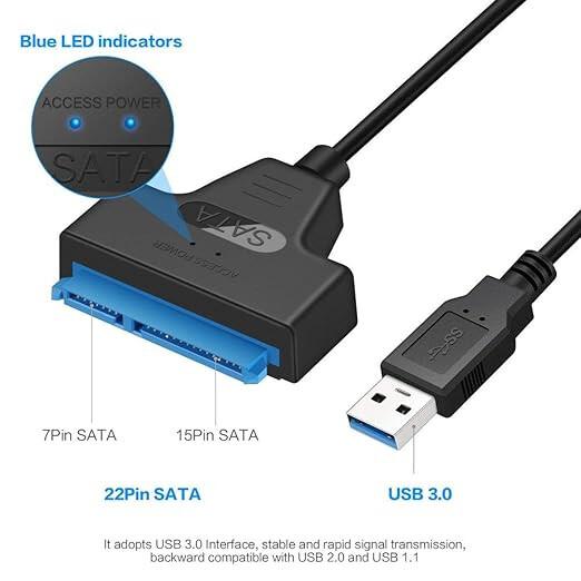 Кабель-адаптер USB 3.0 на SATA III с UASP, конвертер SATA в USB для 2,5" жесткого диска JL166653203053