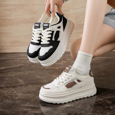 Женские повседневные кроссовки на толстой платформе, нескользящие, со шнуровкой, для ходьбы, дышащие, удобные, теннисные туфли для женщин, легкие, для тренировок