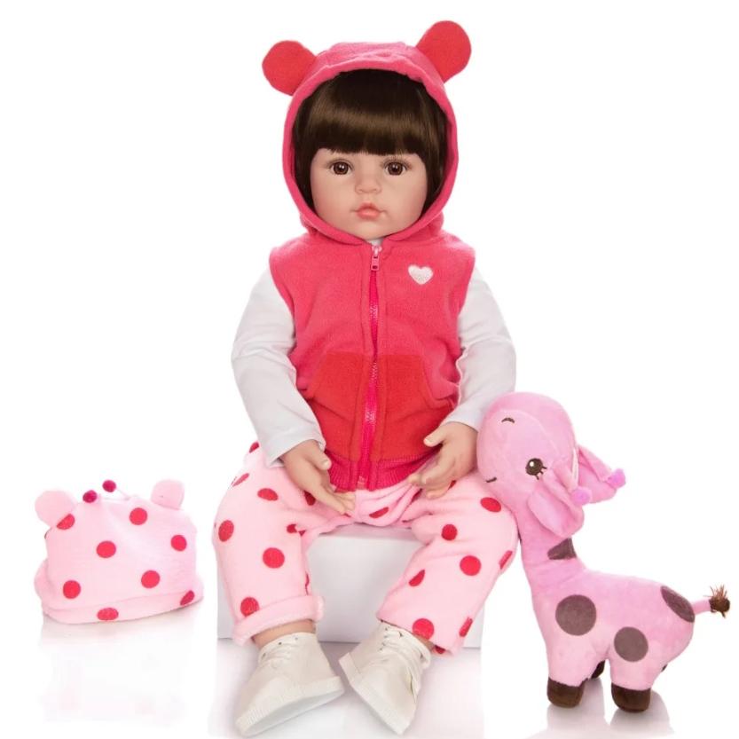KEIUMI Кукла Reborn Bebe, игрушка, тканевое тело, Реалистичная кукла с жирафом для детей, подарки на день рождения и Рождество