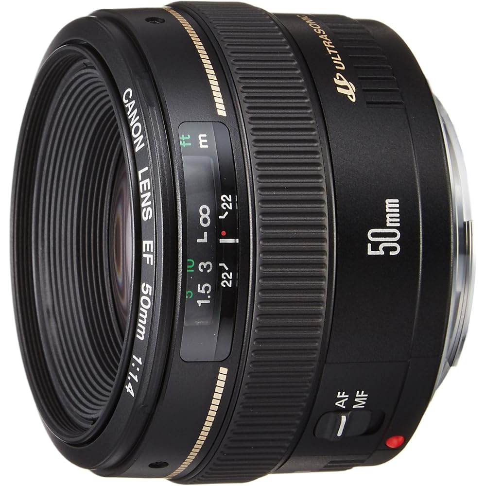 Canon EF50mm F1.4 USM prime lens, full-frame compatible.