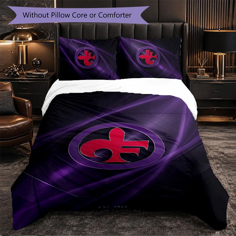 Fiorentina FC Themed Bedding 3Pcs Duvet Cover Set Decorative Bed Linen For Teen Room Home Decoration