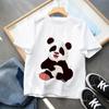Cute Panda Printed Dinosaur T-shirt For Boys Girsl Summer Outfit Tops Kids Casual T Shirt Kawaii Children Short Sleeve Clothes
