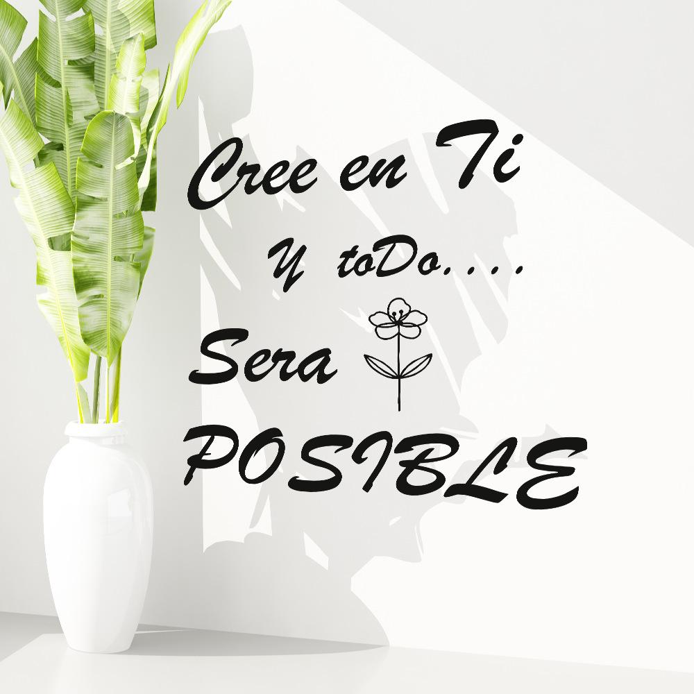 WZ9061 Английский слоган Схематичный человечек Цветок Спальня Гостиная Дом Фон Ландшафтный дизайн Декоративная наклейка на стену