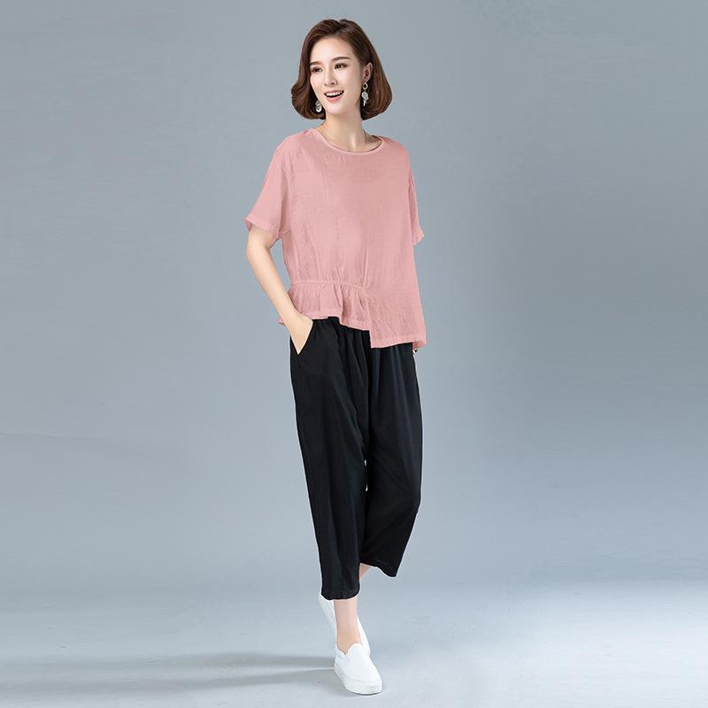 Летняя мода 2025 года: Мамин маленький повседневный комплект из хлопка и льна