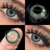 FUNSACHY 2pcs Colored Contact Lenses for Eyes Brown Color Makeup Contacts Lens Fashion Beautiful Cosmetic Gray Pupil Yearly Use