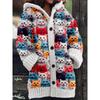 3D Printed Hooded Sweatshirt Coat Women Casual Loose Fit Long Sleeve Street Style Fall Winter