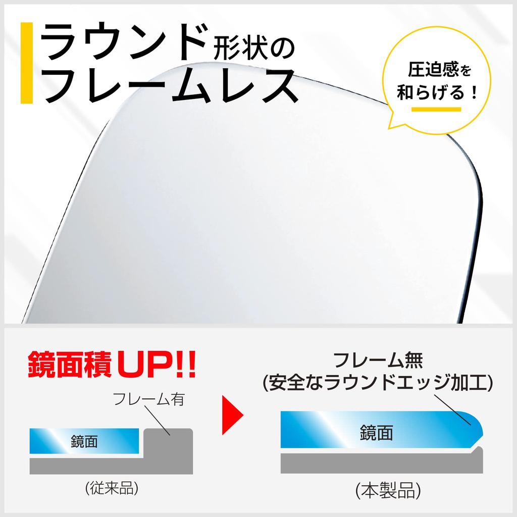 SEIWA Genuine Honda Frameless Mirror for N Series Flat Chrome Mirror R115 Designed Specifically for Your This Wide and Tall Mirror Offers Excellent