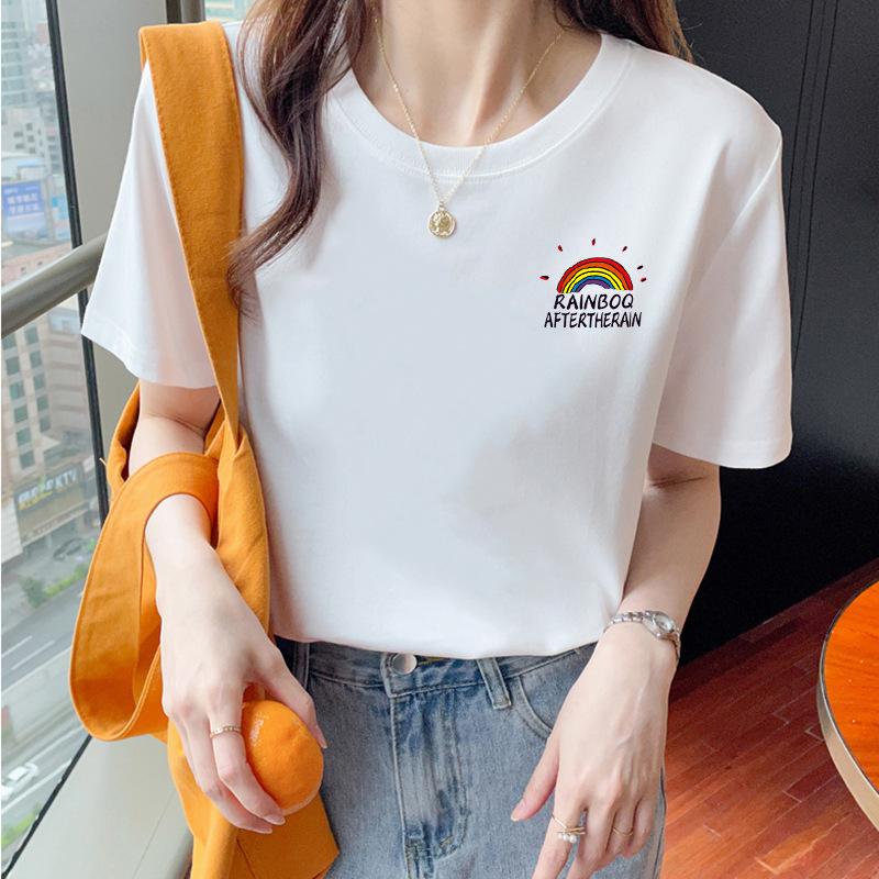 VEZFAA Женские модные повседневные летние весенние блузки и рубашки с круглым вырезом с короткими рукавами