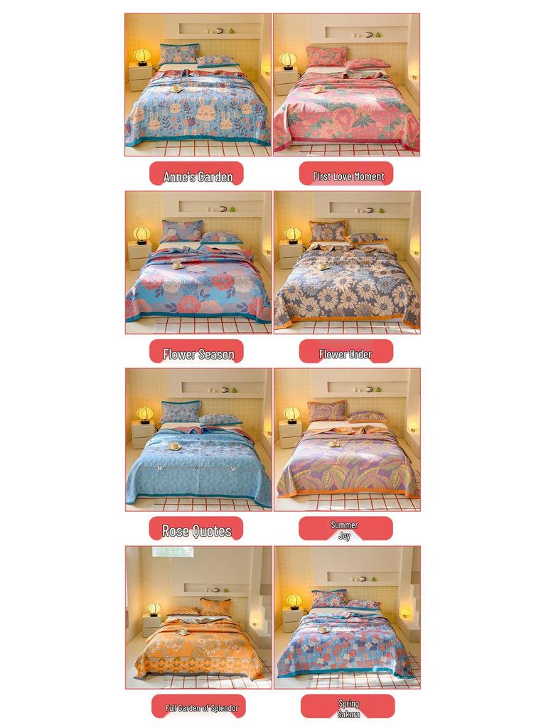 Трехслойное хлопковое марлевое одеяло - Универсальное для использования во время дневного сна в офисе, на диване, под кондиционером и в качестве летнего одеяла