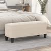 Cream colored Bench 100 x 35 x 41 cm Microfiber Fabric