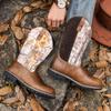 Мужские ковбойские сапоги для мужчин, мотоциклетные ботинки в стиле рыцаря, мужская обувь, винтажные ботинки для рукоделия с большим деревом и вышивкой в ​​западном стиле
