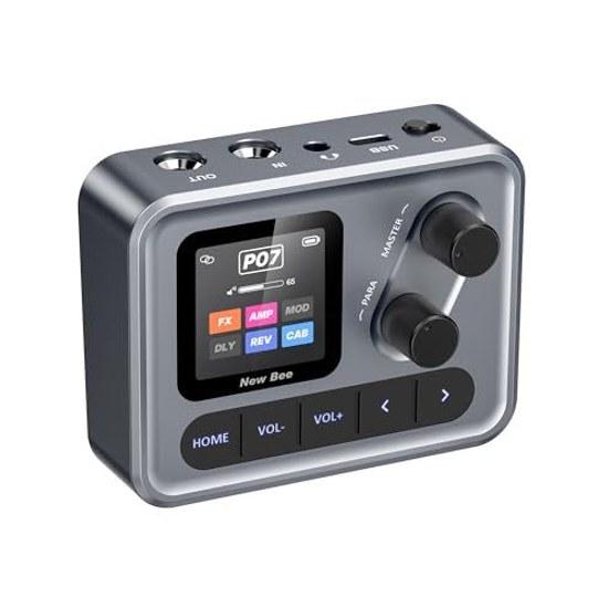 Bee Guitar Effect Pedal Processor Modeling Multi-Effect Amp Simulator MIDI Control Audio Interface Support DSP Performance Home Recording Live Gray