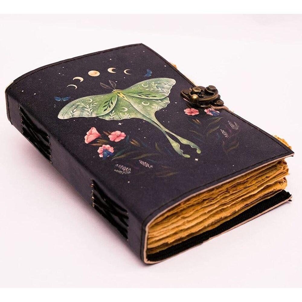 Пустая книга с принтом бабочки, винтажный журнал с застежкой-замком Luna Moths Morpho