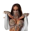 Маска для танца живота, сексуальная, со стразами, цепочка, вуаль, сценическая, для ночного клуба, маска для индийского танца, головной убор в западном стиле, для женщин