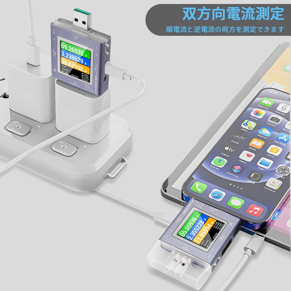 USB Ток и Напряжение USB C Тестер 50В Двунаправленное Напряжение Ток Кривая PD Кабель Протокол Быстрой Зарядки Амперметр Ваттметр Детектор Проверка, 6.5А