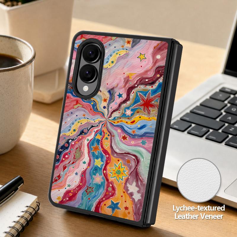 Креативный чехол с принтом аудиокассеты для Samsung Z Fold 8 Ultra 7 6 5, роскошная кожаная накладка, жесткий складной чехол для телефона для Galaxy Z Fold8 Fold7 Fold6