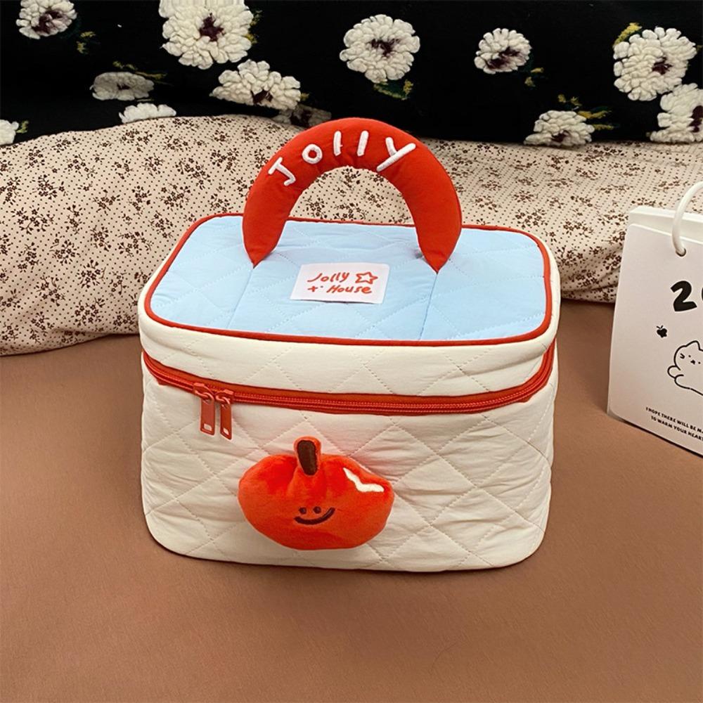 House-shaped Handheld Cosmetic Case Kawaii Toiletry Bag Simple Cute Cabin Makeup Bag Storage Bag