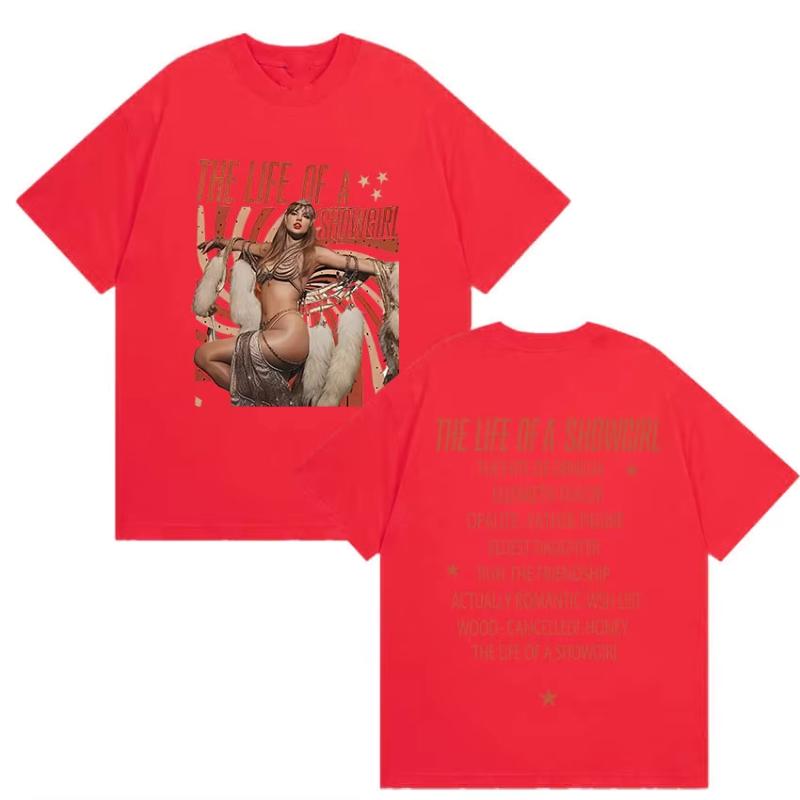The Life of A Showgirl 2025 New Album Fans T Shirts Unisex Women High Quality Vintage Oversized Cotton Tshirt Harajuku Streetwear