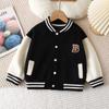 Spring Autumn Boys Baseball Jacket Children's Letter Round Collar Coat Girls Casual Sports Outerwear