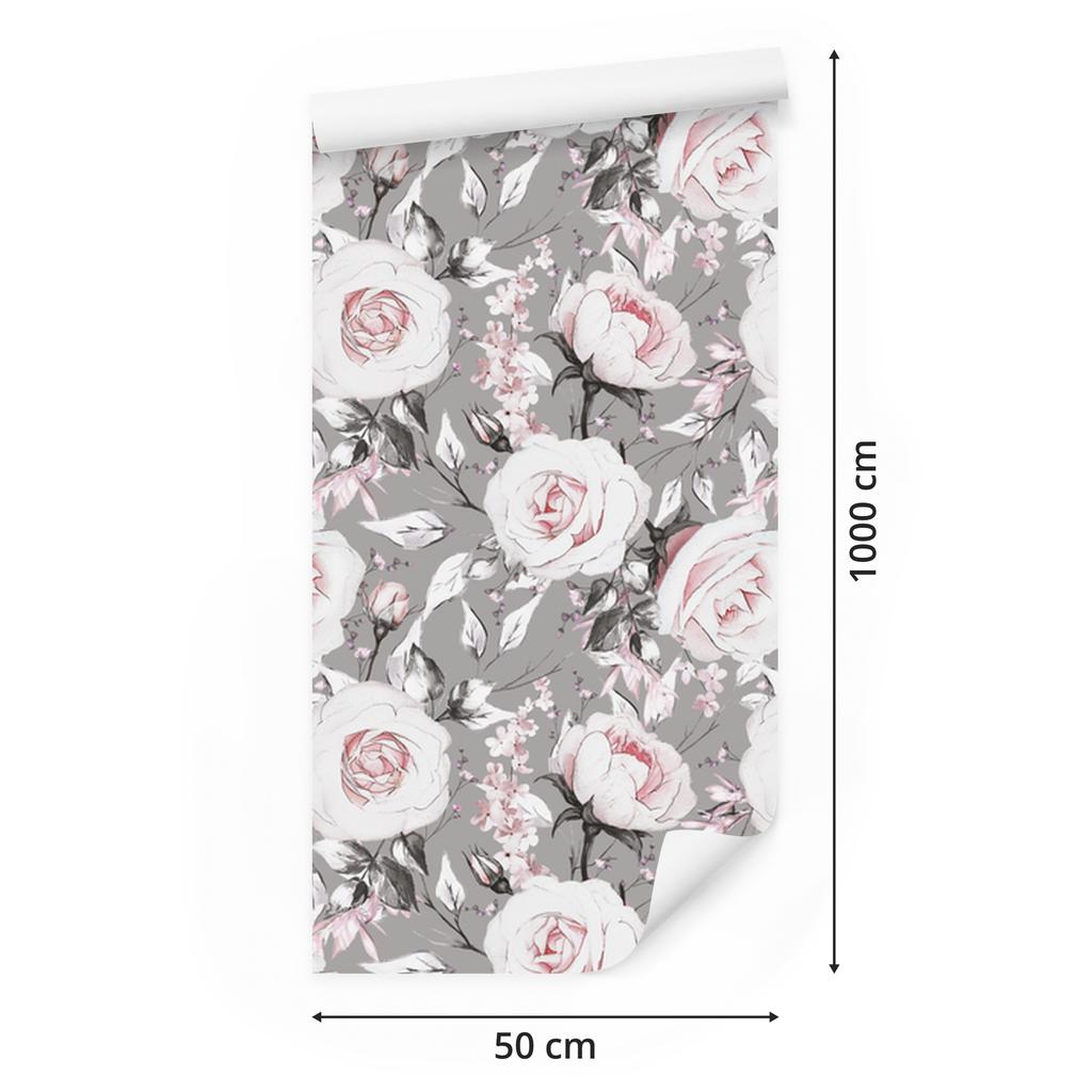 Roses wallpaper for living room and bedroom 50x1000
