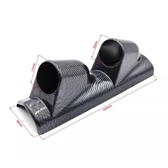 1PC 2" 52mm Left Driver Carbon Fiber Look A Pillar Pod Dual Hole Gauge Holder US