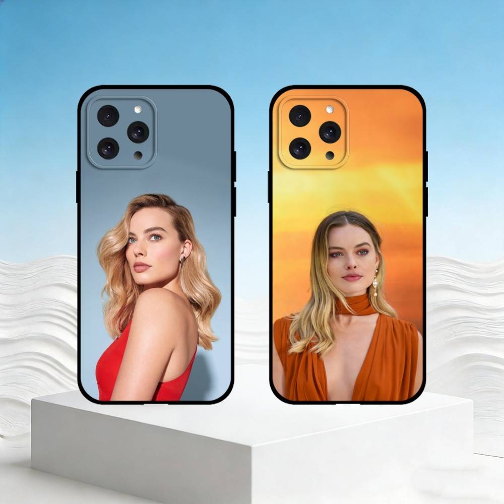 M-Чехол для телефона с Марго Робби для iPhone 17,16,15,14,13,12,11 Plus,Pro Max,SE4Мягкий силиконовый черный чехол