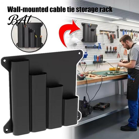 Wall Mounted Storage Rack Cable Tie Organizer Rack, with Four Compartments, Home DIY Solution System, Management in Garages And Workshops Commercial
