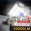 50000LM Outdoor Solar Light Powerful LED Lamp Motion Sensor Solar Lamp Wide Range Lighting Street Lamp Garden Light