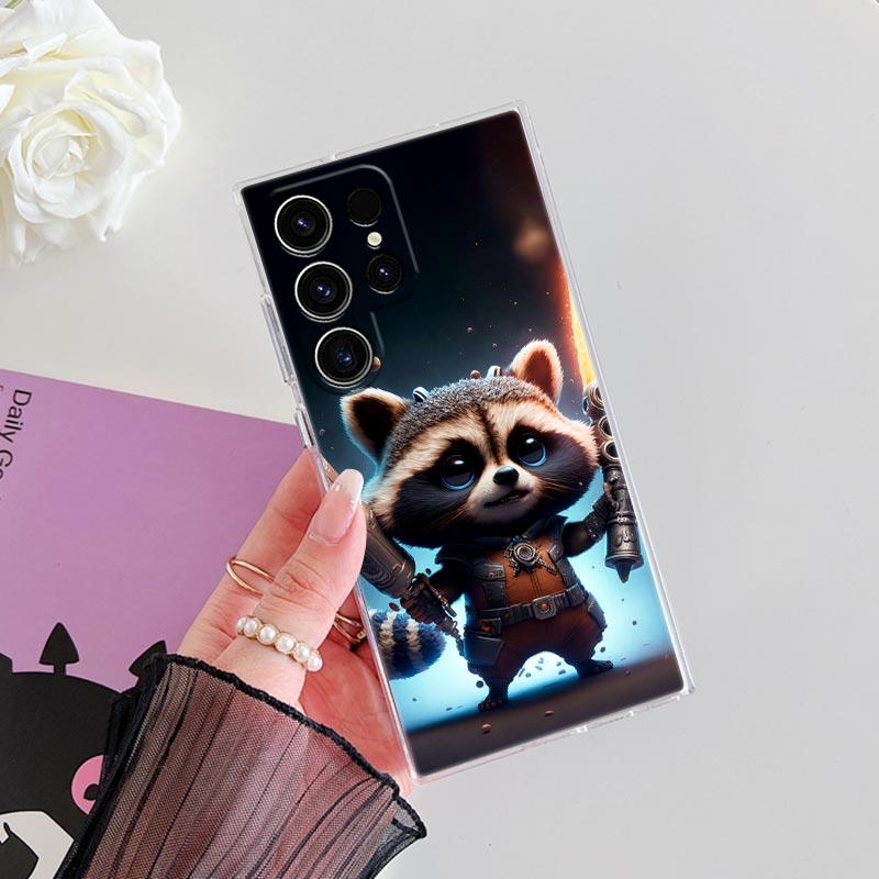 Милый прозрачный чехол Marvel Baby Groot Rocket для Samsung Galaxy S26 S25 Ultra S24 S22 S26 Plus S20 S23 S21 S25 FE Прозрачная крышка