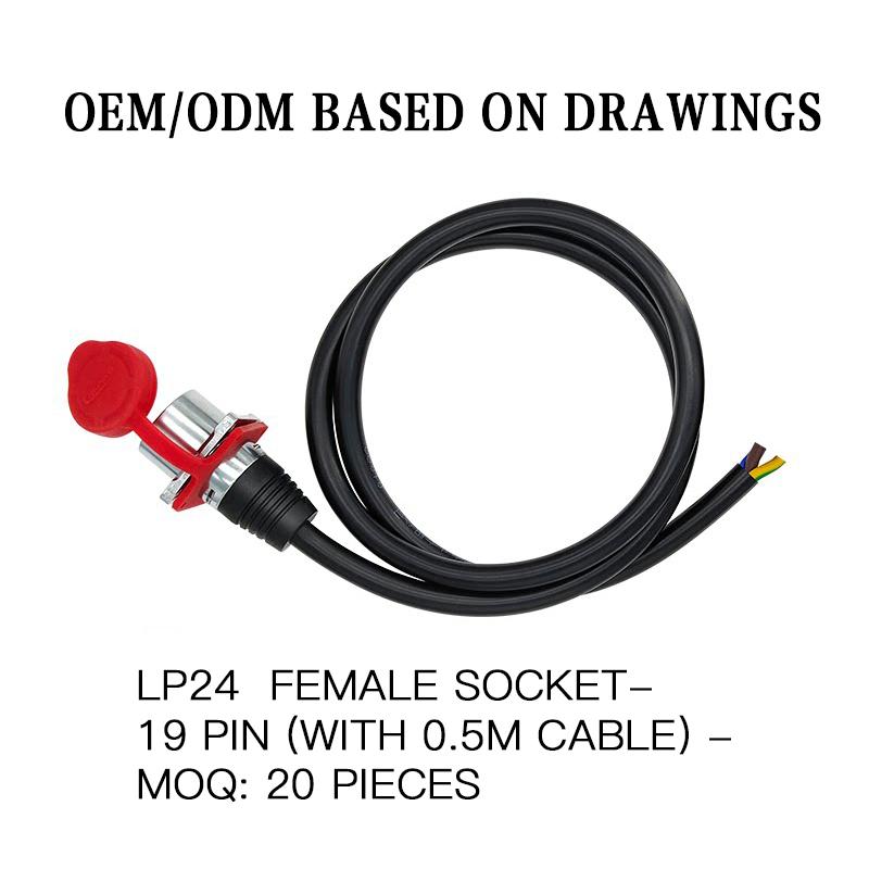 Cnlinko LP24 IP67 Waterproof Circular Bayonet Male Female Plug Socket 3 4 10 12 19 24 Pin 45A for Industrial Automation System