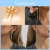 Chic Geometric Long Star Earrings Womens Gold Plated Tassel Jewelry Statement