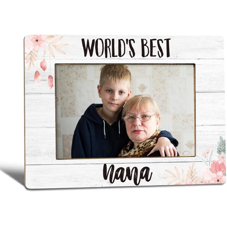 World's Best Auntie Picture Frame, Mother's Day Birthday Gifts for Auntie Grandma, Best Grandma Photo Frame 4X6, Grandmother Gifts Wooden Photo