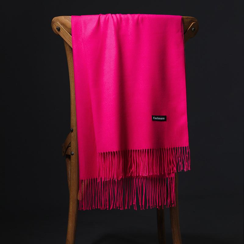 Spring And Autumn Winter New Scarf Women'S Tassel Imitation Cashmere Versatile Solid Color Scarf Dual Purpose Student Long Style Thickened