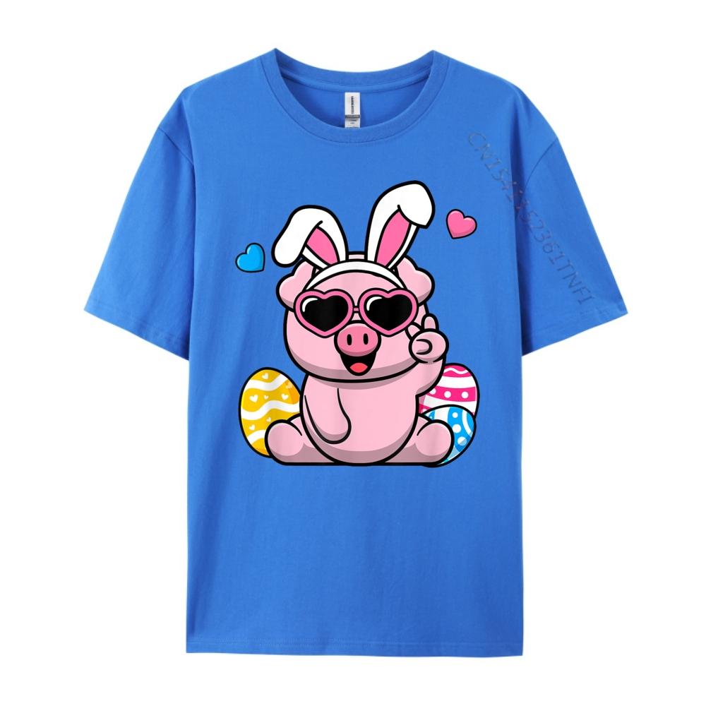 Cute Pig Bunny Ears Easter Day Boy Girl Plain Shirt Cheap Graphic Shirts Natural Mens Designer Clothes Tops Tees